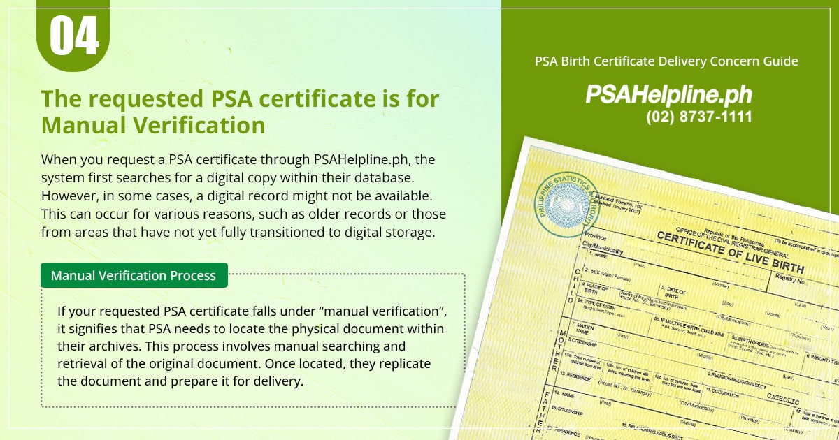 Manual verification for birth certificate